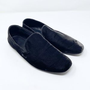 Vince Bray Velvet Smoking Loafers In Pewter